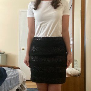 Loft Wool-Blend Mini Skirt with Sequins (Does Not Shed Sequins!)